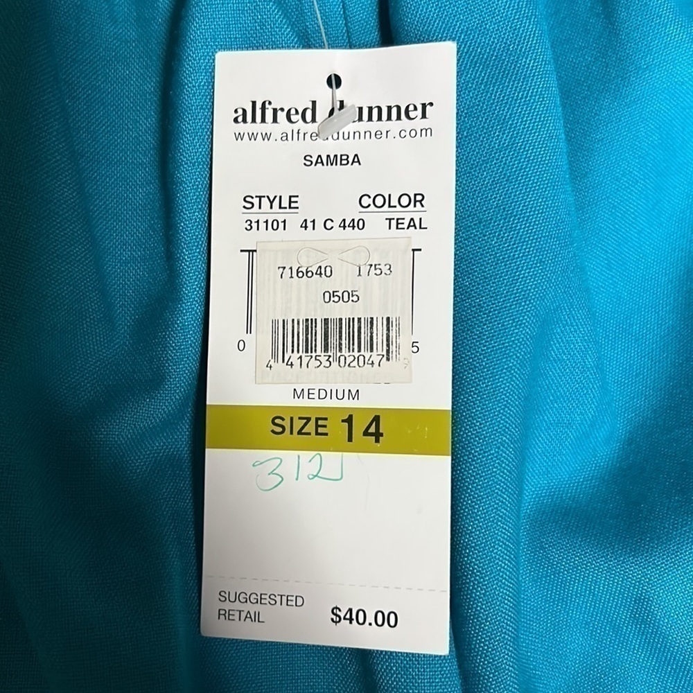 ALFRED Dunner Samba Teal Pants NWT - Picture 3 of 5